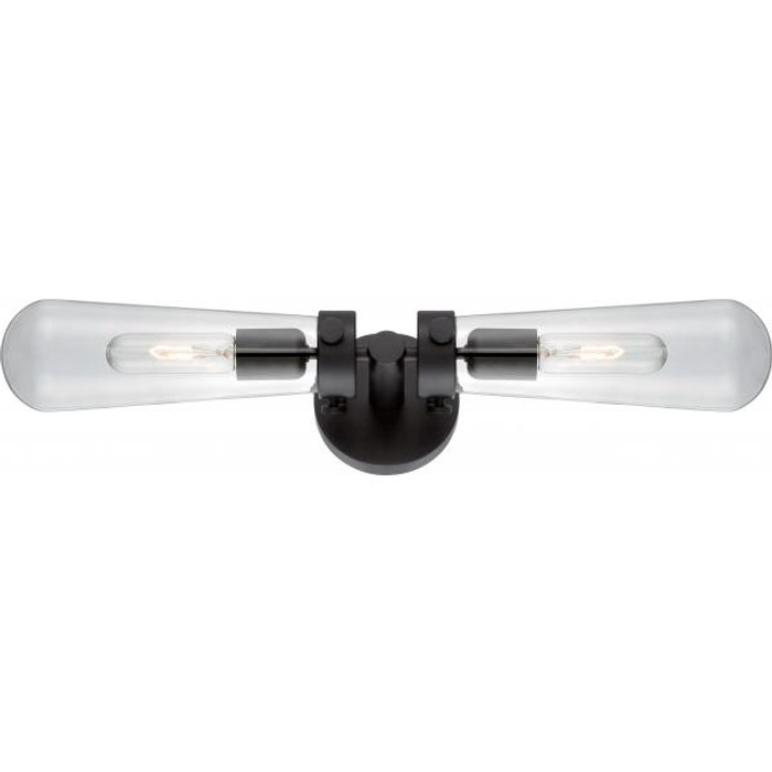 NUVO Lighting NUV-60-5363 Beaker - 2 Light - Wall Sconce with Clear Glass - Vintage lamps Included