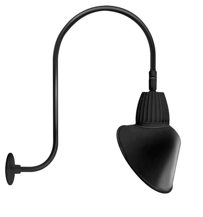 RAB GN3LED26NSACB DECORATIVE 1675 LUMENS GOOSENECK 26W 4000K UP CURVE 30 INCHES HIGH & 25 INCHES FROM THE WALL ANGLED CONE SPOT 15 INCHES BLACK RAB GN3LED26NSACB DECORATIVE 1675 LUMENS GOOSENECK 26W 4000K UP CURVE 30 INCHES HIGH & 25 INCHES FROM THE WALL ANGLED CONE SPOT 15 INCHES BLACK