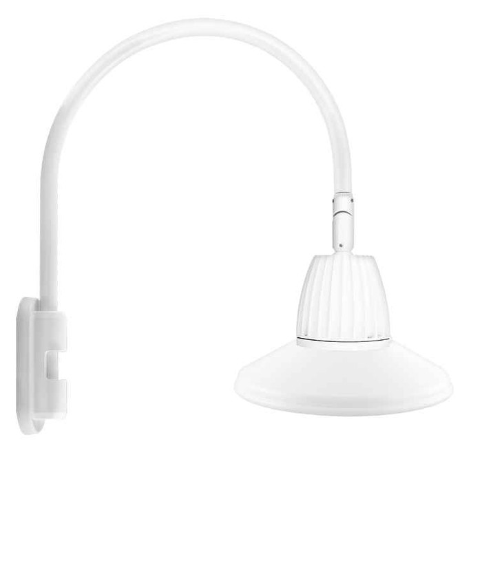 RAB GN5LED13NSTW DECORATIVE 647 LUMENS GOOSENECK 13W 4000K POLE 20 INCHES HIGH & 19 INCHES FROM POLE STRAIGHT SHADE FLOOD 15 INCHES WHITE RAB GN5LED13NSTW DECORATIVE 647 LUMENS GOOSENECK 13W 4000K POLE 20 INCHES HIGH & 19 INCHES FROM POLE STRAIGHT SHADE FLOOD 15 INCHES WHITE