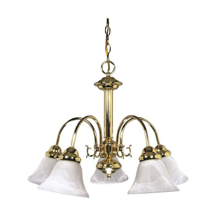 NUVO Lighting NUV-60-185 Ballerina - 5 Light - 24 in. - Chandelier with Alabaster Glass Bell Shades