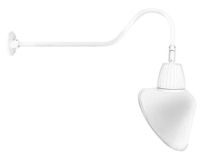 RAB GN2LED13NACW DECORATIVE 599 LUMENS GOOSENECK 13W 4000K 35 INCHES ARM ANGLED CONE FLOOD 15 INCHES WHITE RAB GN2LED13NACW DECORATIVE 599 LUMENS GOOSENECK 13W 4000K 35 INCHES ARM ANGLED CONE FLOOD 15 INCHES WHITE