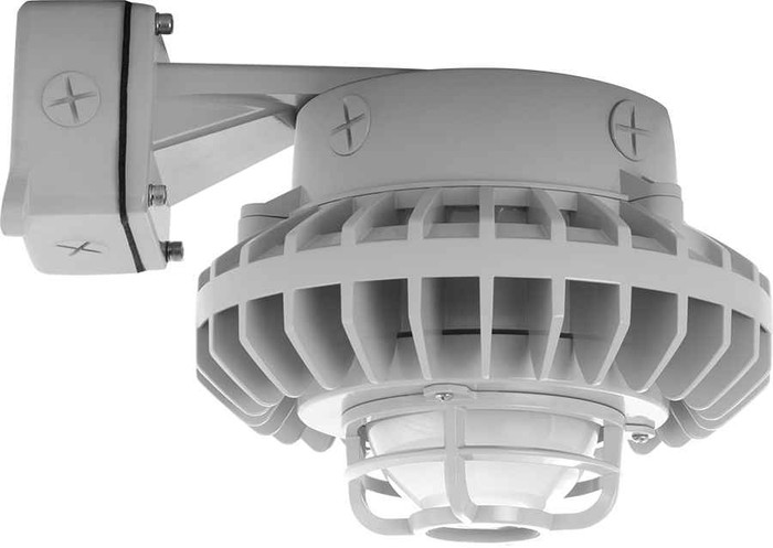 RAB HAZBLED80F-DG HAZARDOUS LIGHTING 6056 LUMENS HAZBLED 80W 5000K FROSTED GLOBE DIE CAST GUARD WALL BRACKET GRAY