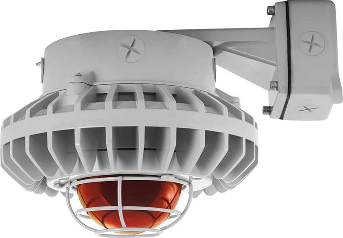 RAB HAZBLED80FA-G HAZARDOUS LIGHTING HAZBLED 80W 5000K FROSTED AMBER GLOBE WIRE GUARD WALL BRACKET GRAY