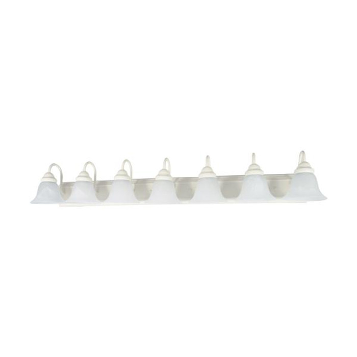 NUVO Lighting NUV-60-294 Ballerina - 7 Light - 48 in. - Vanity with Alabaster Glass Bell Shades
