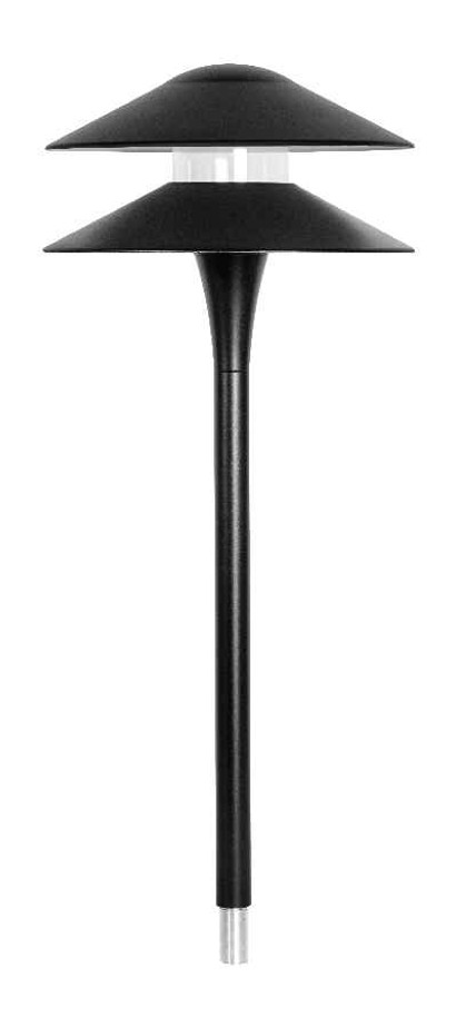 RAB LL2LED6LVYYB LANDSCAPE 180 LUMENS FERN PAGODA 2 TIER SHADE 6W 12V AC 2700K SPIKE8 TEXTURED BLACK