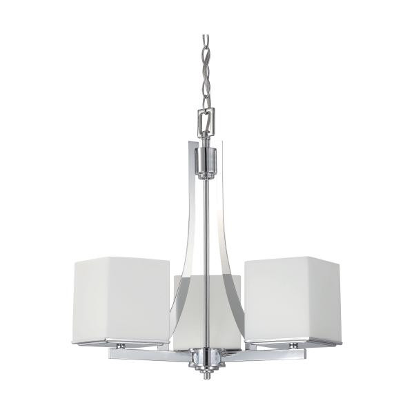 NUVO Lighting NUV-60-4085 Bento - 3 Light - Chandelier with Satin White Glass