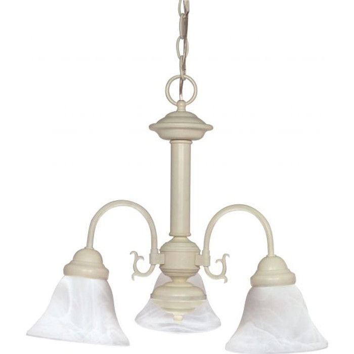 NUVO Lighting NUV-60-188 Ballerina - 3 Light - 20 in. - Chandelier with Alabaster Glass Bell Shades
