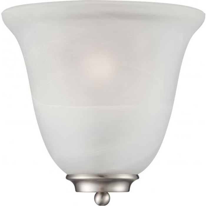 NUVO Lighting NUV-60-5376 Empire - 1 Light - Wall Sconce - Brushed Nickel with Alabaster Glass