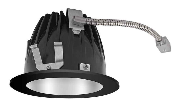 RAB NDLED6RD-80N-M-B RECESSED DOWNLIGHTS 20 LUMENS NDLED6RD 6 INCH ROUND UNIVERSAL DIMMING 80 DEGREE BEAM SPREAD 4000K 80CRI MATTE SILVER CONE BLACK TRIM