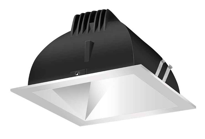 RAB NDLED6SD-50YNHC-M-S RECESSED DOWNLIGHTS 20 LUMENS NDLED6SD 6 INCH SQUARE UNIVERSAL DIMMING 50 DEGREE BEAM SPREAD 3500K 90CRI MATTE SILVER CONE SILVER TRIM