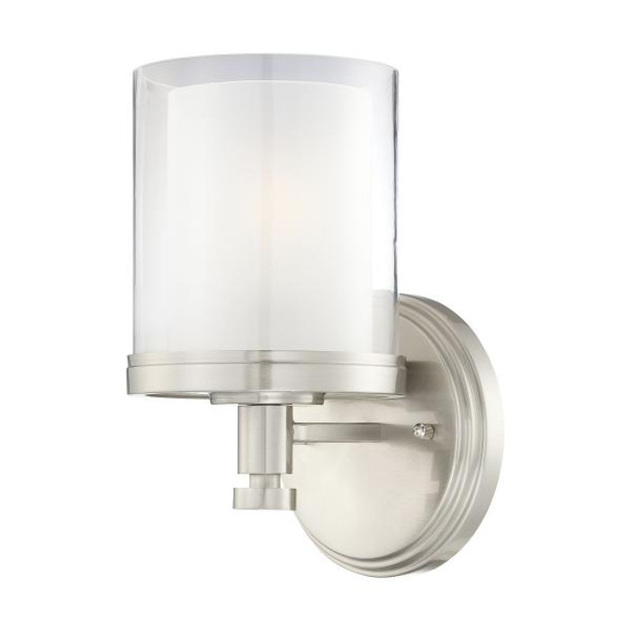 NUVO Lighting NUV-60-4641 Decker - 1 Light - Vanity Fixture with Clear and Frosted Glass