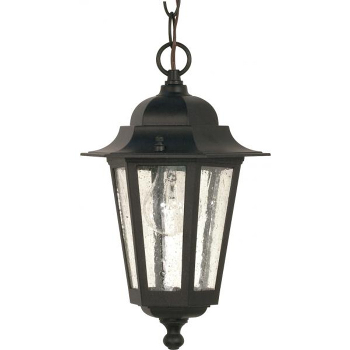 NUVO Lighting NUV-60-3476 Cornerstone - 1 Light - 13 in. - Hanging Lantern with Clear Seed Glass - Color retail packaging