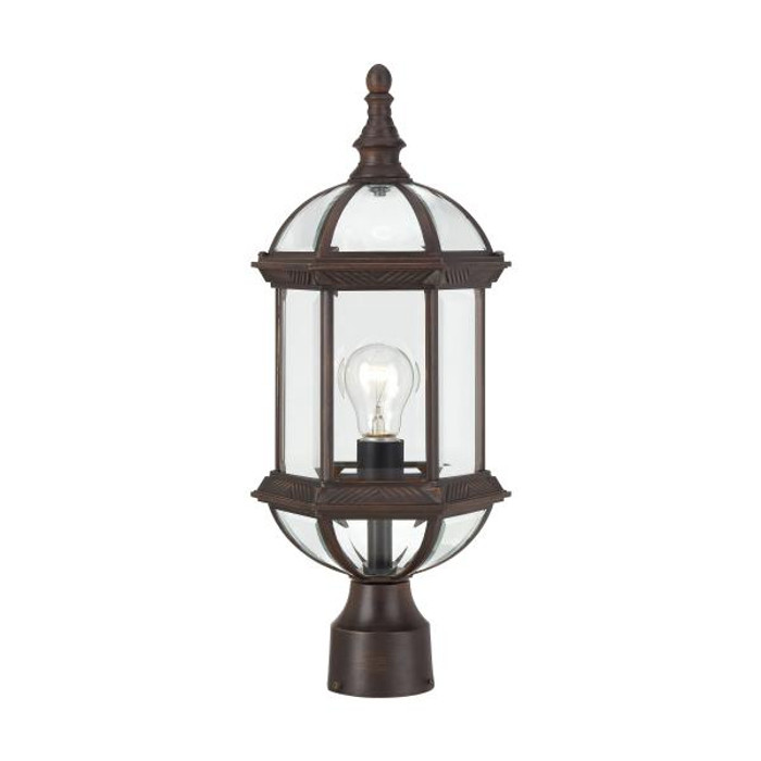 NUVO Lighting NUV-60-4975 Boxwood - 1 Light - 19 in. - Outdoor Post with Clear Beveled Glass