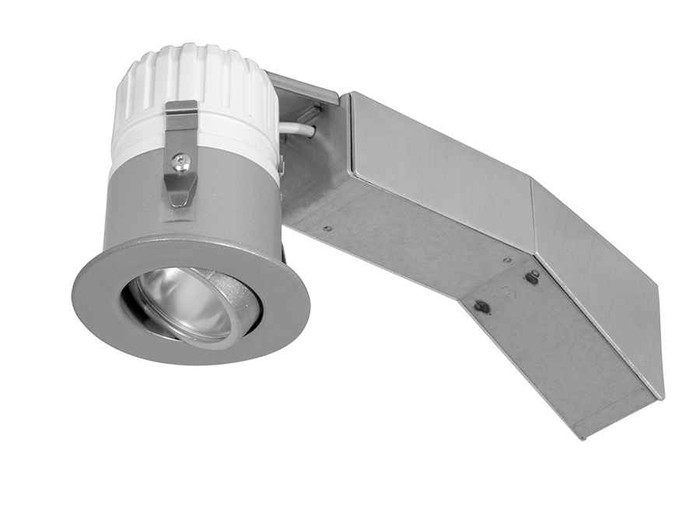 RAB RDLED2AR8-30YYHC-TS RECESSED DOWNLIGHTS 545 LUMENS RDLED2AR8 2 INCH ADJUSTABLE ROUND 8W 30 DEGREE BEAM SPREAD 90CRI 2700K 1/2 INCH TRIM MATTE SILVER TRIM RING