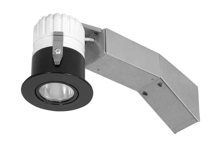 RAB RDLED2AR8-30N-TB RECESSED DOWNLIGHTS 764 LUMENS RDLED2AR8 2 INCH ADJUSTABLE ROUND 8W 30 DEGREE BEAM SPREAD 80CRI 4000K 1/2 INCH TRIM BLACK TRIM RING