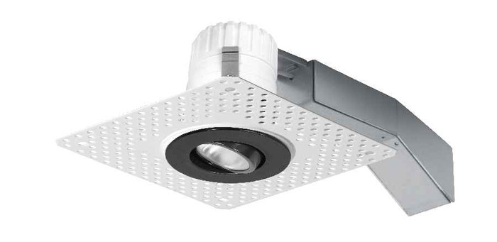 RAB RDLED2AR8-40YNHC-TLB RECESSED DOWNLIGHTS 625 LUMENS RDLED2AR8 2 INCH ADJUSTABLE ROUND 8W 40 DEGREE BEAM SPREAD 90CRI 3500K TRIMLESS BLACK TRIM RING
