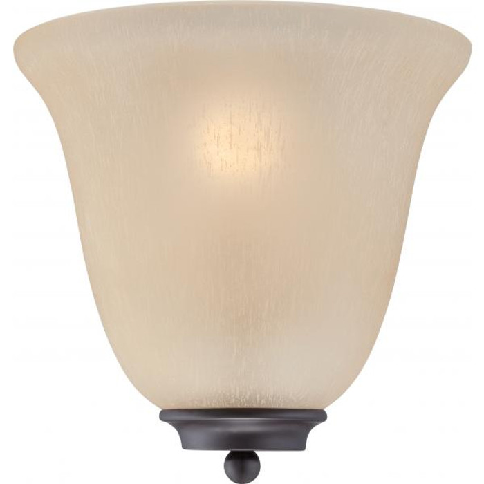 NUVO Lighting NUV-60-5383 Empire - 1 Light - Wall Sconce - Mahogany Bronze with Champagne Linen Glass