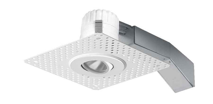 RAB RDLED2AR8-30YN-TLW RECESSED DOWNLIGHTS 761 LUMENS RDLED2AR8 2 INCH ADJUSTABLE ROUND 8W 30 DEGREE BEAM SPREAD 80CRI 3500K TRIMLESS WHITE TRIM RING