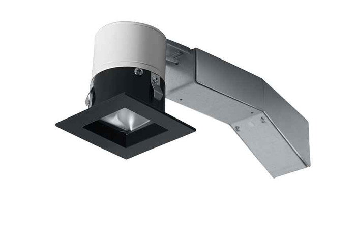 RAB RDLED2S8-40YYHC-TB RECESSED DOWNLIGHTS 444 LUMENS RDLED2S8 2 INCH SQUARE 8W 40 DEGREE BEAM SPREAD 90CRI 2700K 1/2 INCH TRIM BLACK TRIM RING