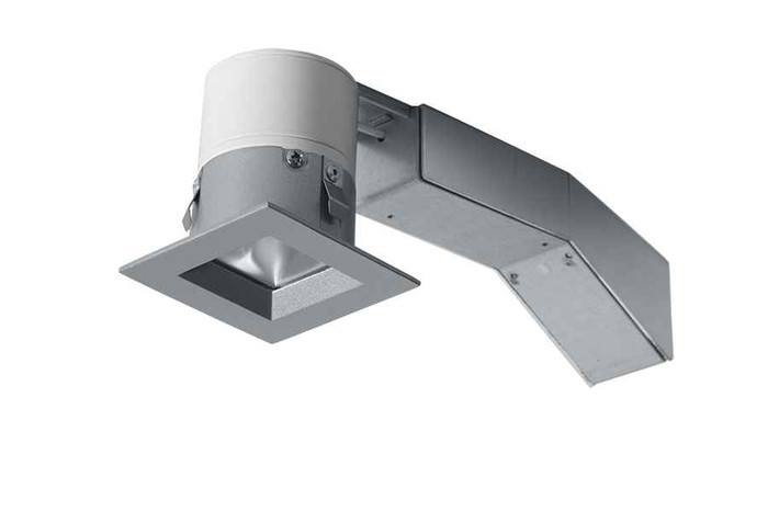 RAB RDLED2S8-40YYHC-TS RECESSED DOWNLIGHTS 444 LUMENS RDLED2S8 2 INCH SQUARE 8W 40 DEGREE BEAM SPREAD 90CRI 2700K 1/2 INCH TRIM MATTE SILVER TRIM RING