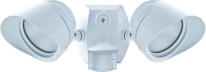 RAB SMSBULLET2X12YW OUTDOOR SENSORS 2502 LUMENS SMARTBULLET 2 X 12W WARM 3K LED 120V WITH SMS500 CU4 HOOD WHITE