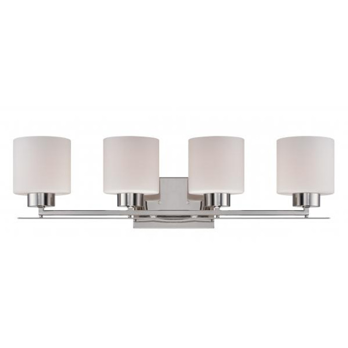 NUVO Lighting NUV-60-5204 Parallel - 4 Light - Vanity Fixture with Etched Opal Glass