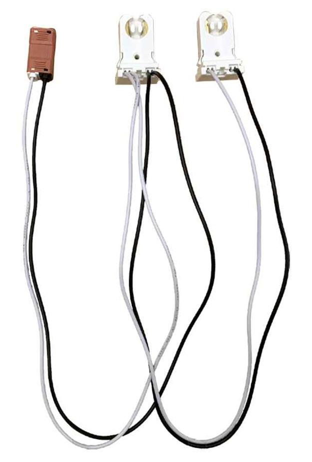 RAB SOCKET-T8-T-2-KITS LINEAR TUBES 1 SWITCH 2 TALL SOCKET 4PCS WIRE