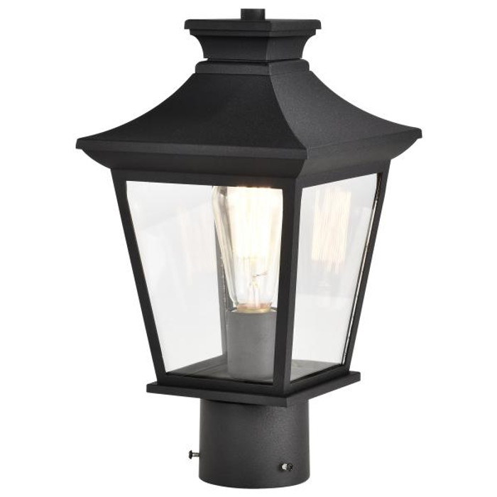 NUVO Lighting NUV-60-5745 Jasper Collection Outdoor 14 inch Post Light Pole Lantern - Matte Black Finish with Clear Glass