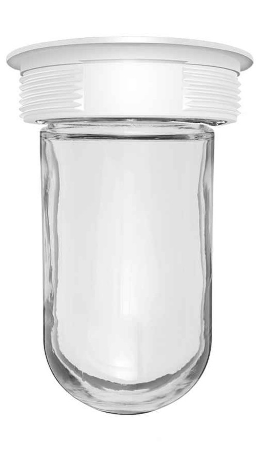 RAB VC200W VAPORPROOF 200 CEILING WHITE WITH GLASS GLOBE