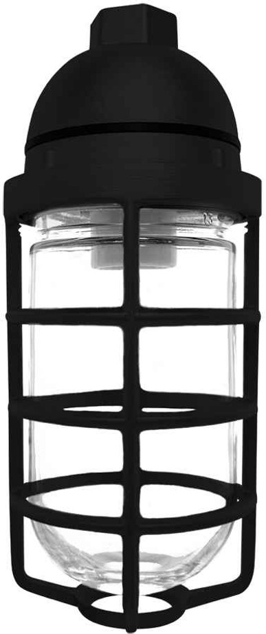 RAB VP100DGB-3/4 VAPORPROOF 100 PENDANT 3/4 INCH BLACK GLASS GLOBE CAST GUARD