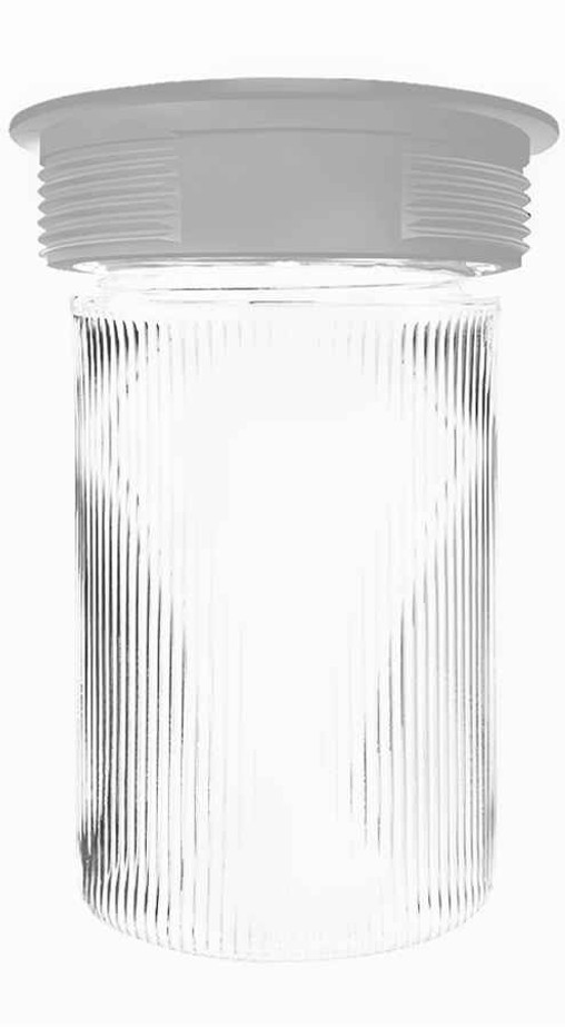 RAB VC100P-S VAPORPROOF 100 CEILING SILVER WITH PERMA GLOBE