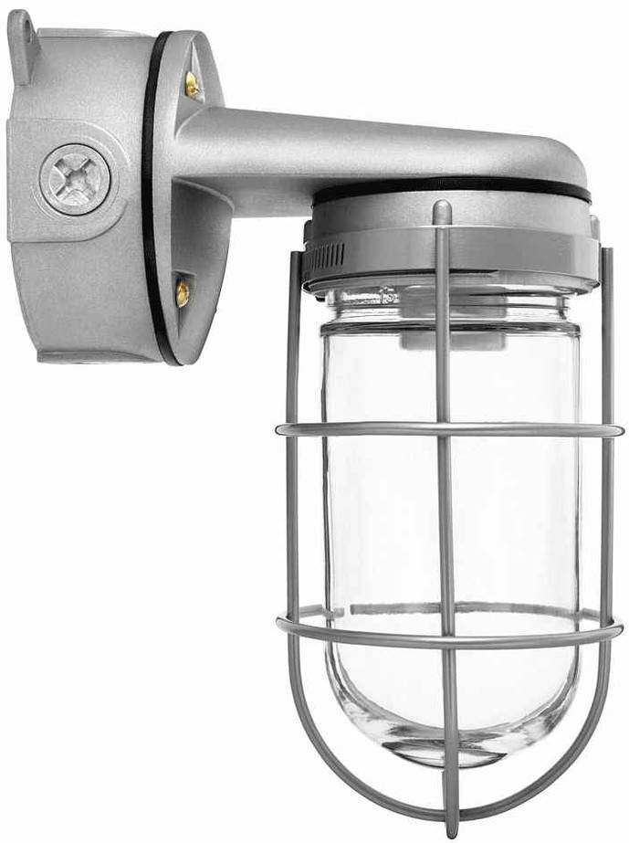 RAB VXBR100P-3/4 VAPORPROOF VXBR 100W WALL BRACKET 4 INCHES BOX 3/4 INCH WITH PERMA GLOBE