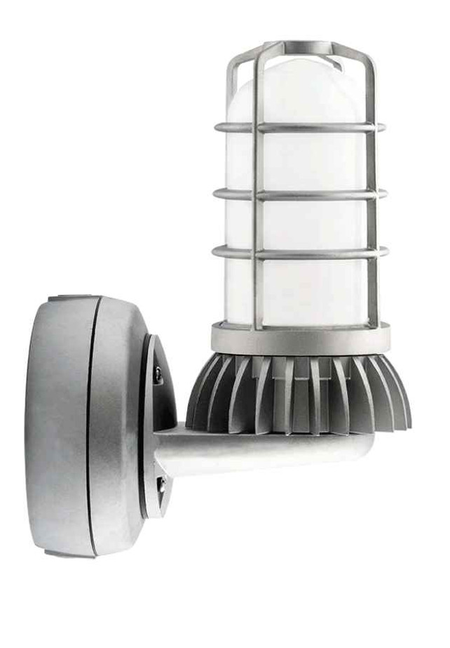 RAB VXBRLED13NDG/UP-3/4 VAPORPROOF 595 LUMENS VXBR UPLIGHT 13W NEUTRAL LED 3/4 INCH WALL BRACKET FROSTED GLOBE AND GUARD