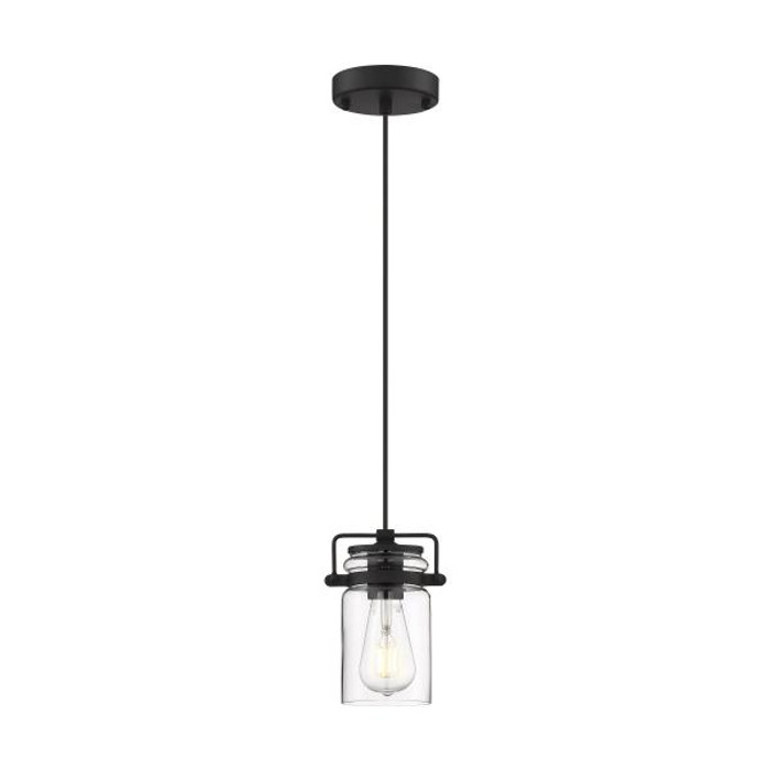 NUVO Lighting NUV-60-6732 Antebellum - 1 Light - Mini Pendant Fixture - Matte Black Finish with Clear Glass