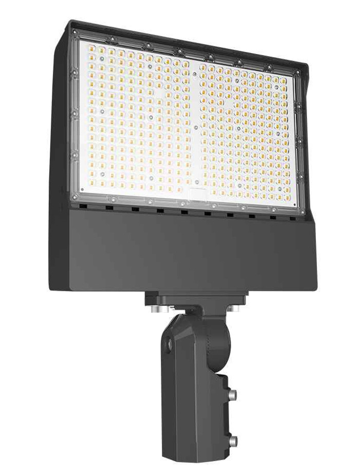 RAB X17XFU205SF/480/PCT FLOODLIGHTS 13563-29944 LUMENS X17 ADJUSTABLE 205/150/100W FIELD ADJUSTABLE CCT 5000/4000/3000K SLIPFITTER TWISTLOCK PHOTOCELL BRONZE