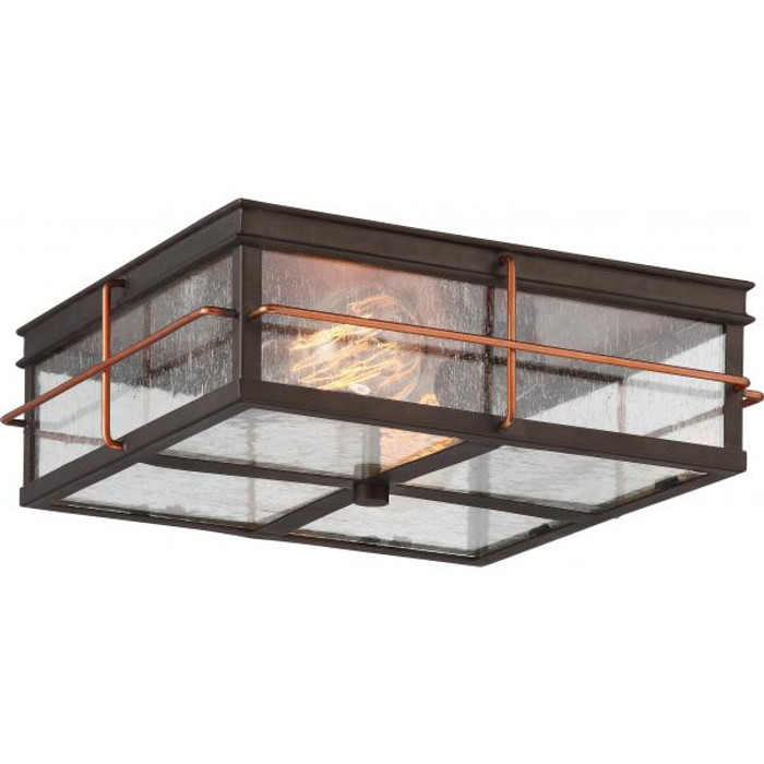 NUVO Lighting NUV-60-5834 Howell - 2 Light - Outdoor Flush Fixture with 60W Vintage Lamps Included - Bronze with Copper Accents Finish