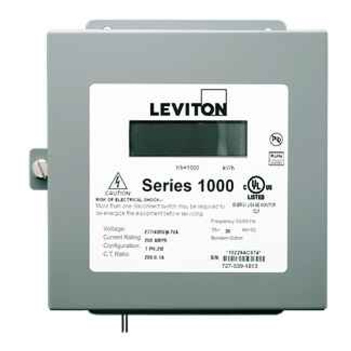 Leviton 1N240-81 Series 1000, Dual Element Meter, 1P/3W, 120/208/240V, 800:0.1A, Max 800A, METER ONLY.