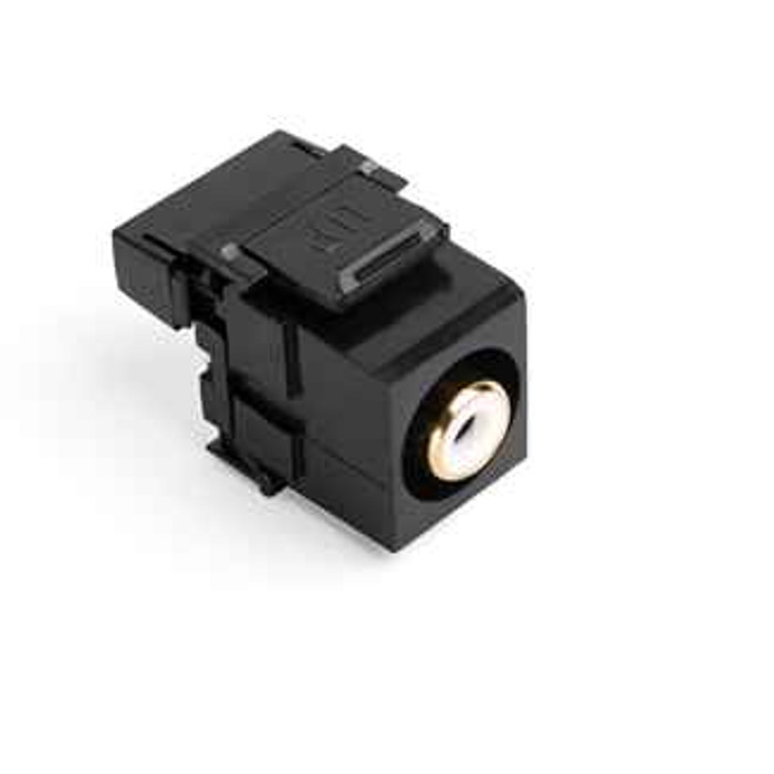 Leviton 40735-RWE RCA 110-Termination QuickPort Connector, White Barrel, Black Housing