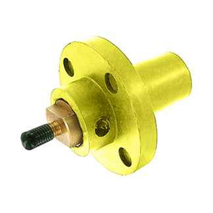 Leviton 17R22-Y 17 Series Female Panel Receptacle, Cam-Type, 90-Degree, Taper Nose, Threaded Stud, Industrial Grade, 250-750MCM, 690 Amp - YELLOW