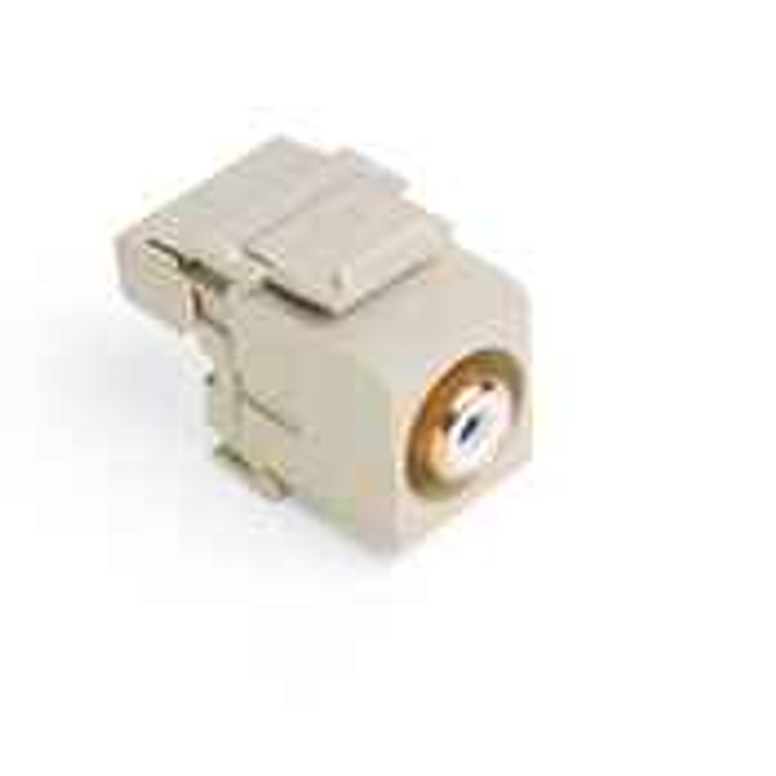 Leviton 40735-RWI RCA 110-Termination QuickPort Connector, White Barrel, Ivory Housing