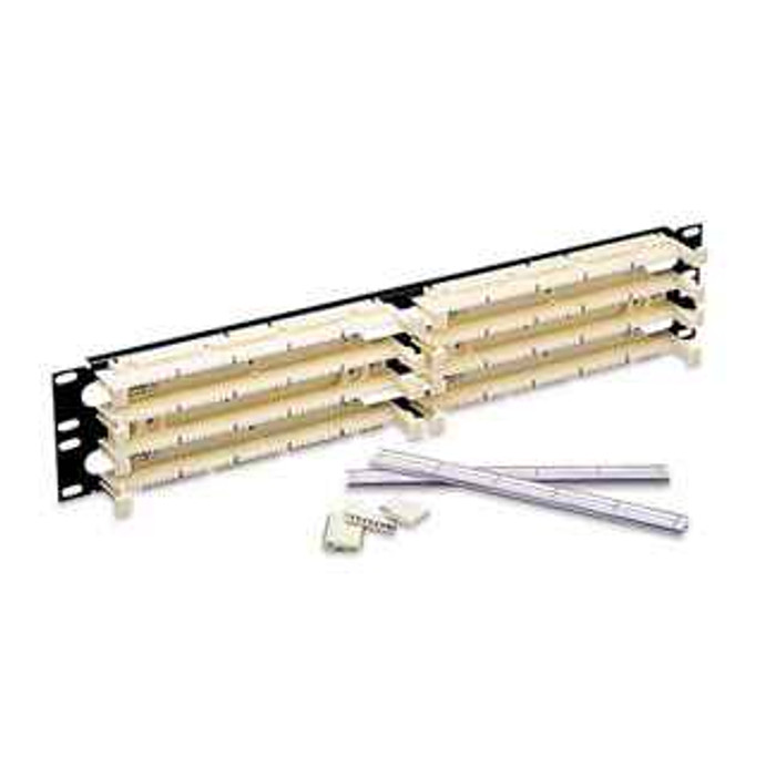 Leviton 41DBR-3F4 Cat 5e 110-Style Wiring Block, Rack-Mount, 3RU w/C4s, 300-pair