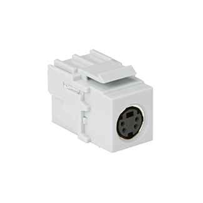 Leviton 40734-CVW S-Video Feedthrough QuickPort Connector, White Housing