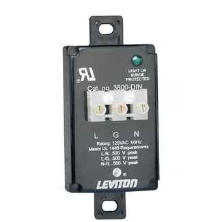Leviton 3848-WM 48 Volt DC, 2 Pole, 2 Wire, Equipment Cabinet SPD Surge Protective Device, Wired-In Module, Surface Mounted, 6 Inch Pigtail Wired, in a NEMA 1 Enclosure
