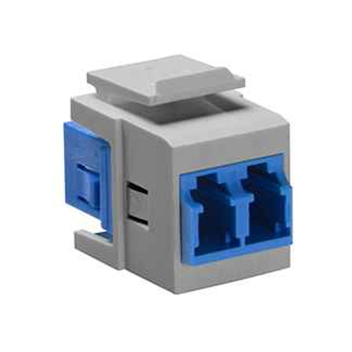Leviton 41085-SLG QuickPort Duplex LC Adapter, SM/MM, Zirconia Ceramic Sleeve, Grey
