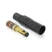 Leviton 17V26-E 17 Series Single Pole Cam-Type Female Vulcanized Plug, Industrial Grade, Taper Nose, Crimped Connection, Cable Range-500-750MCM, 600 Volt, 690 Amp - BLACK