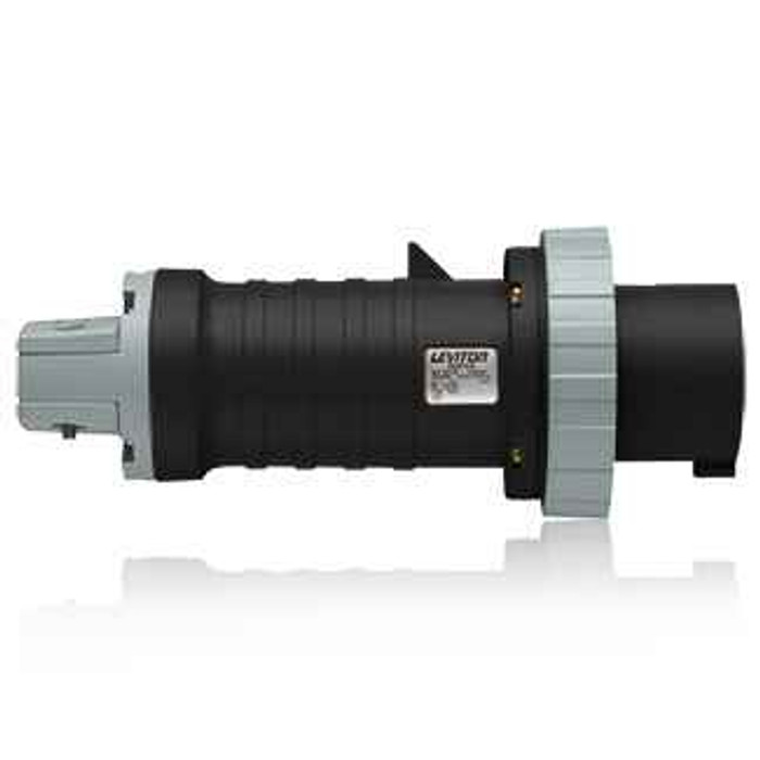 Leviton 4100P5W 100 Amp, 600 Volt 3-Phase, 3P, 4W, North American-Rated Pin & Sleeve Plug, Industrial Grade, IP67, Watertight - BLACK