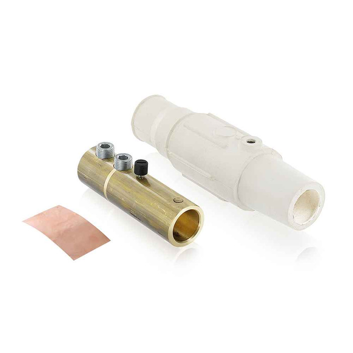 Leviton 17D24-W 17 Series Female Complete Plug, Detachable, Cam-Type Connector, Industrial Grade, Double Set Screw, Taper Nose, Cable Range- 350-500MCM, 690 Amp - WHITE