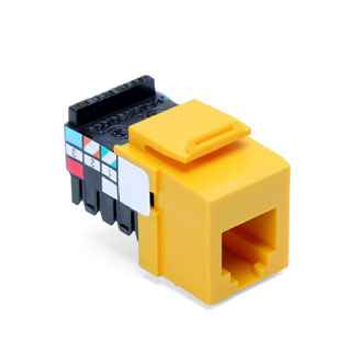 Leviton 41106-RY6 Voice Grade QuickPort Connector, 6P6C, Yellow