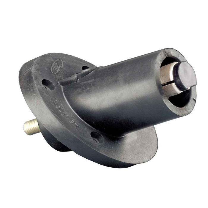 Leviton 22R23-E Ball Nose Male Panel Receptacle, Threaded Stud, 22 Series Single Pole 30 Degree Cam-Type, 250-750MCM, 690 Amp Max - BLACK