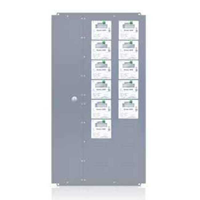Leviton 2X411-CFG Series 2000 11-Meter Xtra-Large MMU Indoor Surface Mount Enclosure, 480VAC, 3P/4W, Configured for Amperage Ratings and Optional Demand Feature. CTs not included.